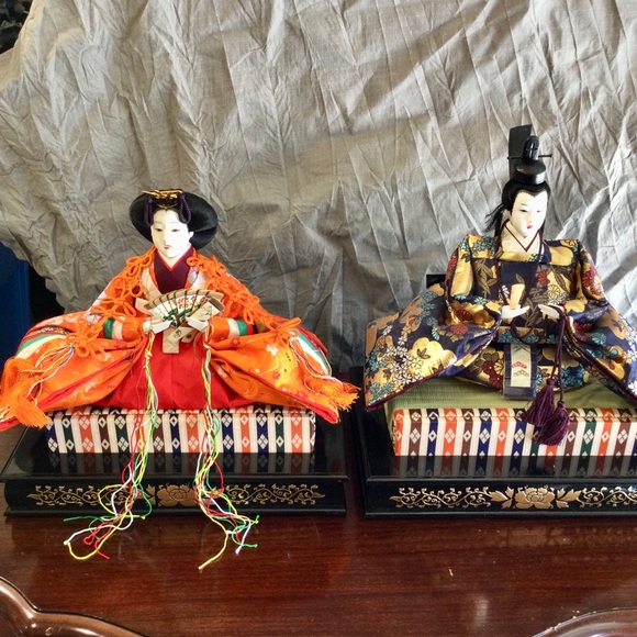 Vintage Japanese Hina Dolls Emperor and Empress Dolls - Picture 16 of 16